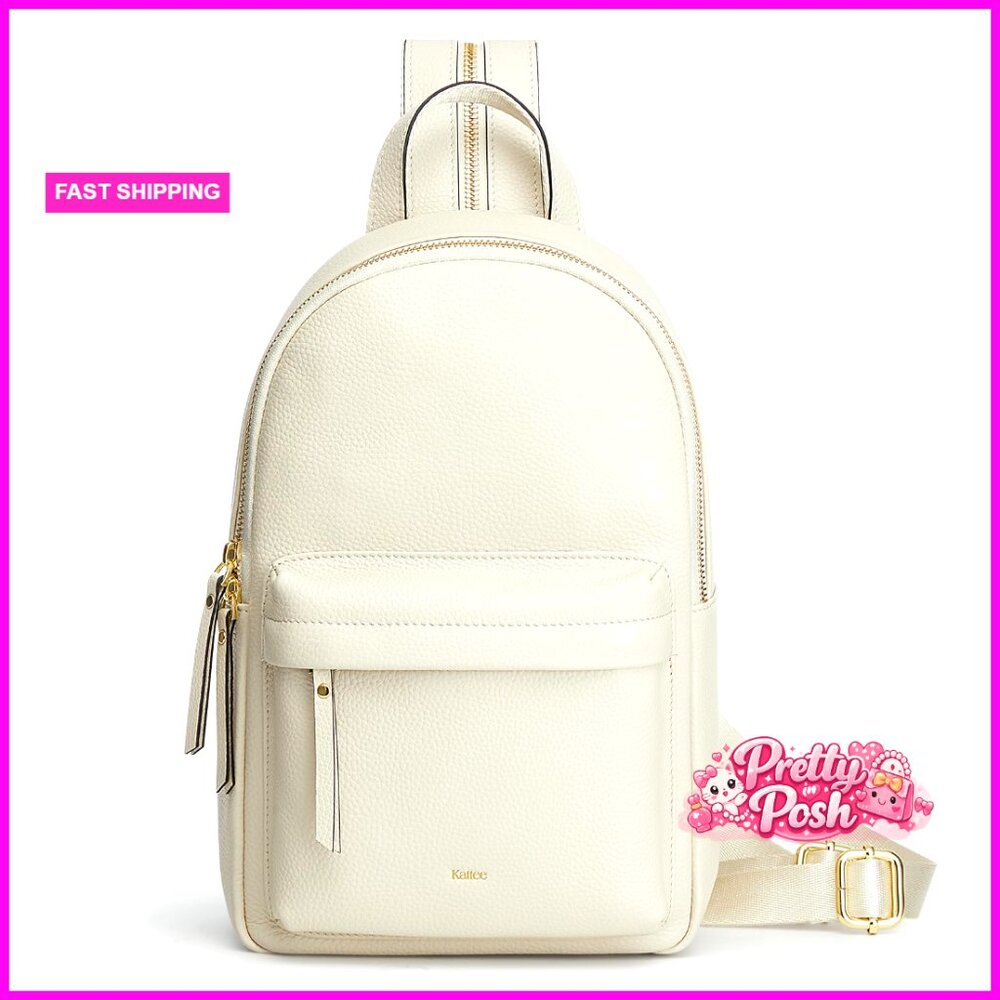 Leather Sling Backpack with RFID Blocking, Crossb… - image 1